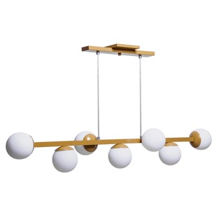 Lustre Sala Estar Luxo Figo 7 Globos Vidro Alumino em Oferta na Shopee
