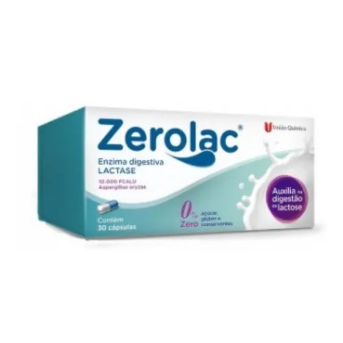 Zerolac Enzima Lactase 10.000 Fcc Com 30 Cápsulas Originais - União Química