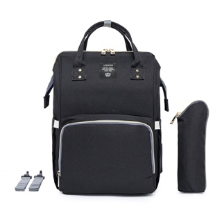 Mochila Maternidade Preta Lequeen Tradicional Multifuncional Resistente Bebê em Oferta na Shopee