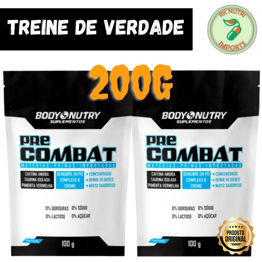 Pré Combat 200g Body Nutry Pré treino de verdade - Picolinto de cromo ...