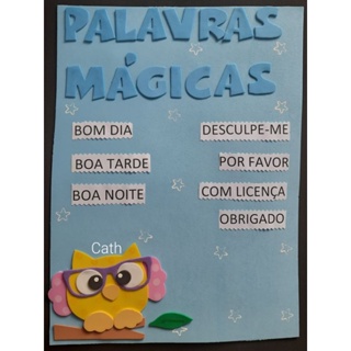 1 mini cartaz sala aula escola eva palavras magicas em Oferta na Shopee