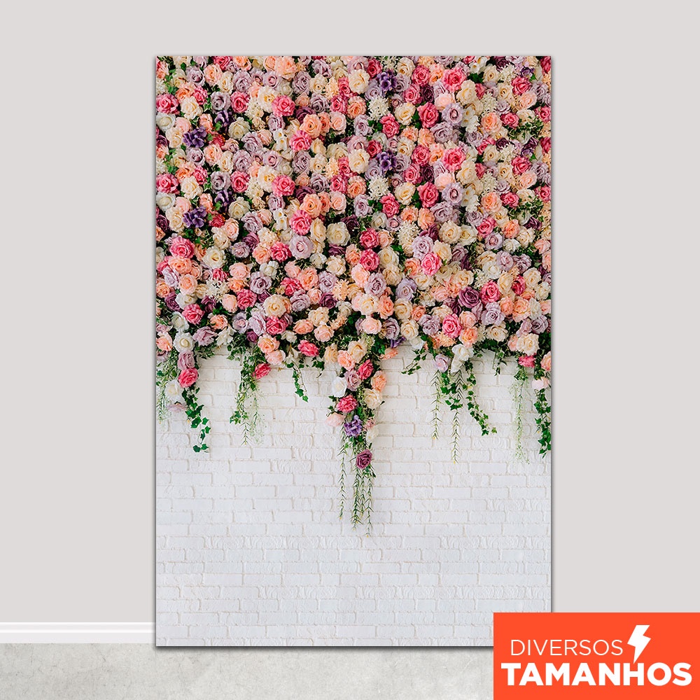 Fundo Fotográfico Muro Floral Em Tecido FFF-151 em Oferta na Shopee