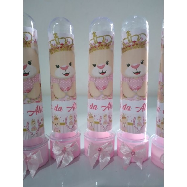 Kit 10 tubetes personalizados Ursinha Princesa