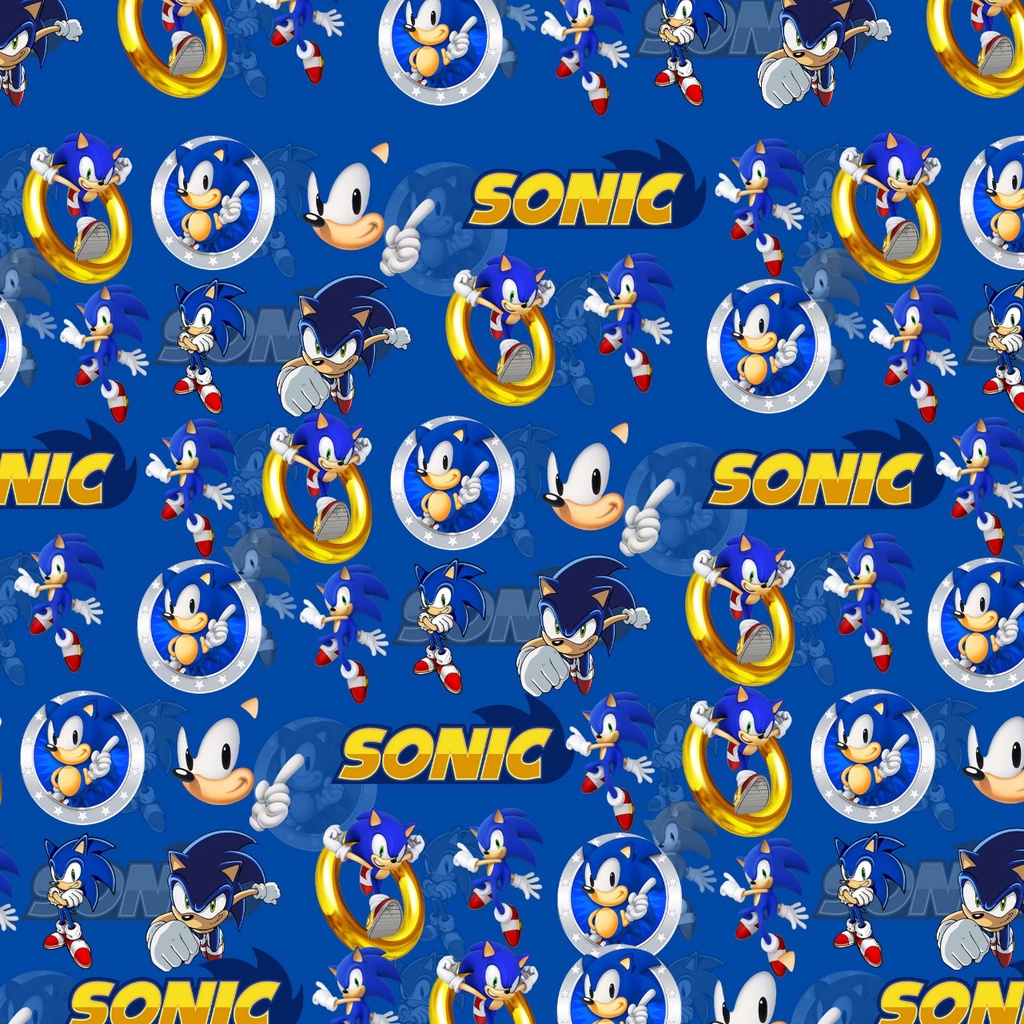 Tecido Microfibra TACTEL Estampa Digital   - Sonic 4 em Oferta na Shopee