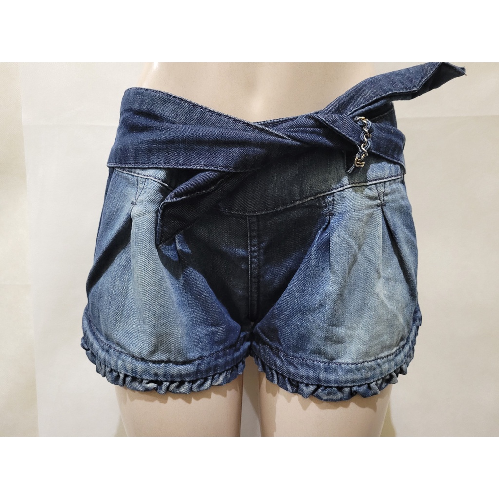 Shorts Jeans Elastico Lez A Lez P 36 Usado Bom Estado