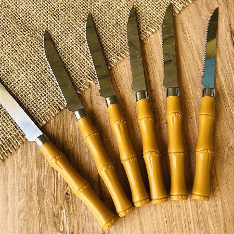 Kit C/6 Faca De Mesa linha Bambu em Oferta na Shopee