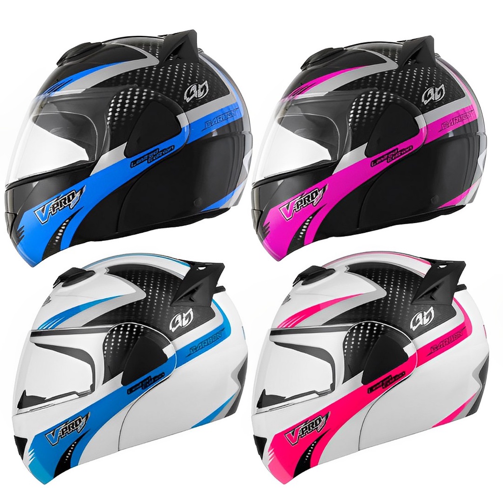 Capacete Moto Escamoteável Modular Automático Pro Tork V-Pro Jet 2 Carbon Masculino Feminino Lançamento Promoção