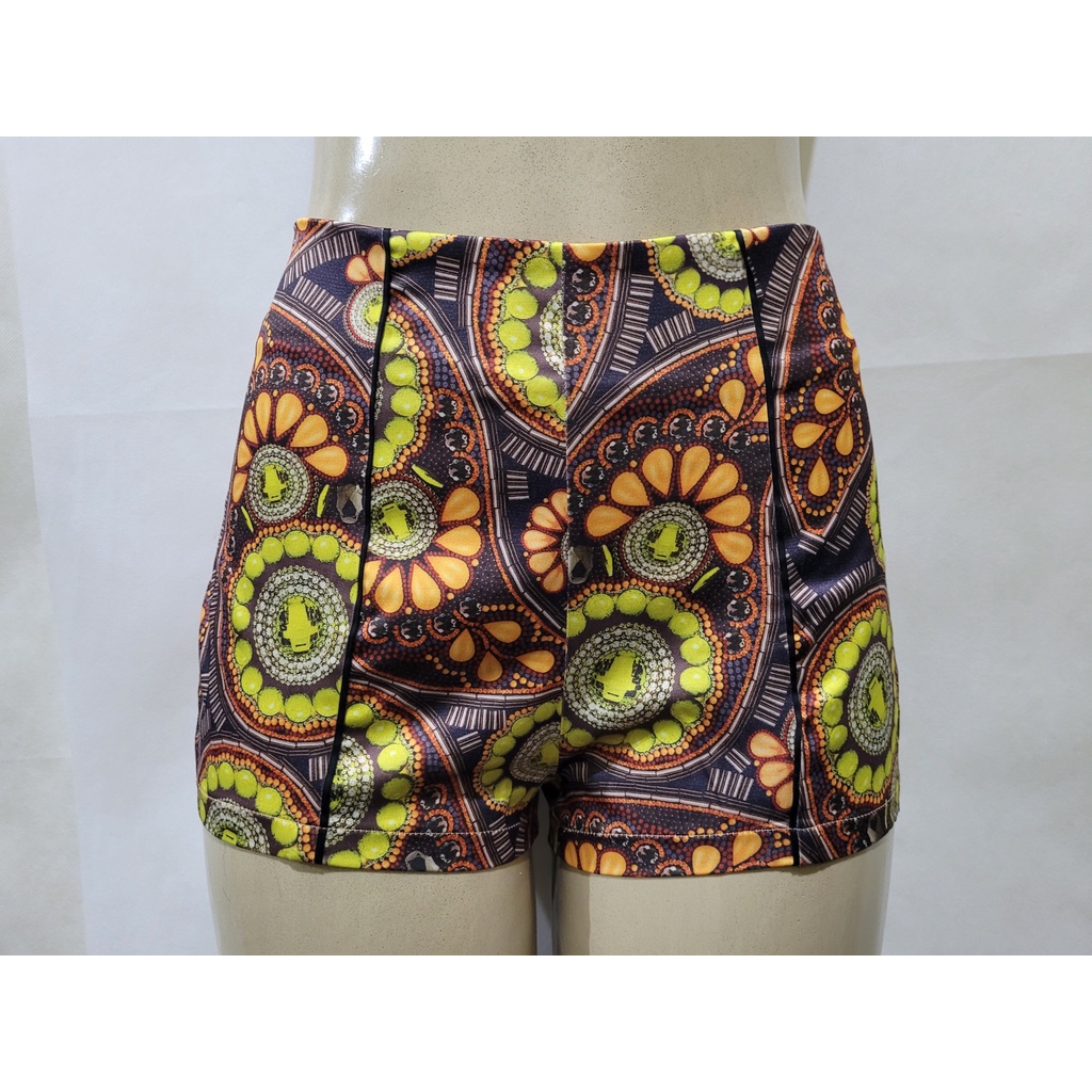 Shorts colorido estampado LEZ A LEZ tam P zíper atrás usado bom estado