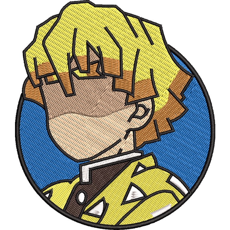 patch bordado zenitsu demon slayer bordado termocolante