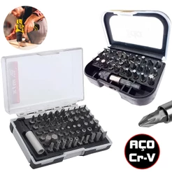 Kit Jogo Bits Parafusadeira Ponteira Com Estojo Profissional Cromo Vanádio