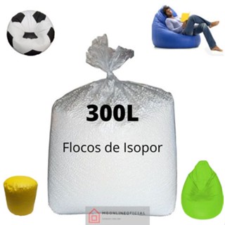Isopor flocado 300l para enchimento de puffs e artesanato em geral