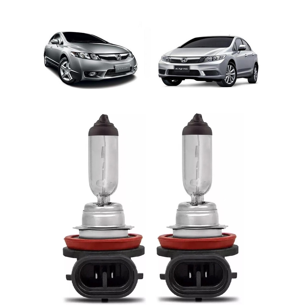 Par Lampada Original H11 Farol Milha Honda Civic