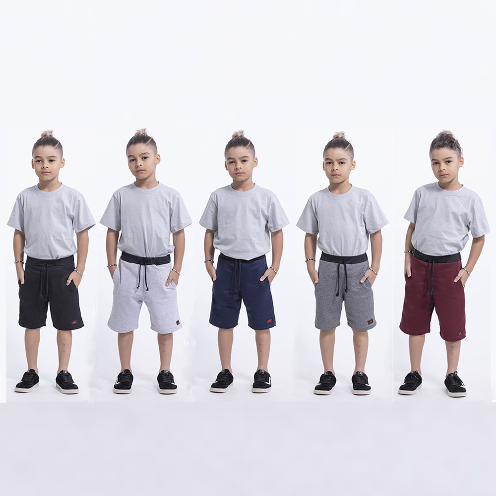 Kit Com 5 Bermudas Shorts Moletinho Infantils Revenda