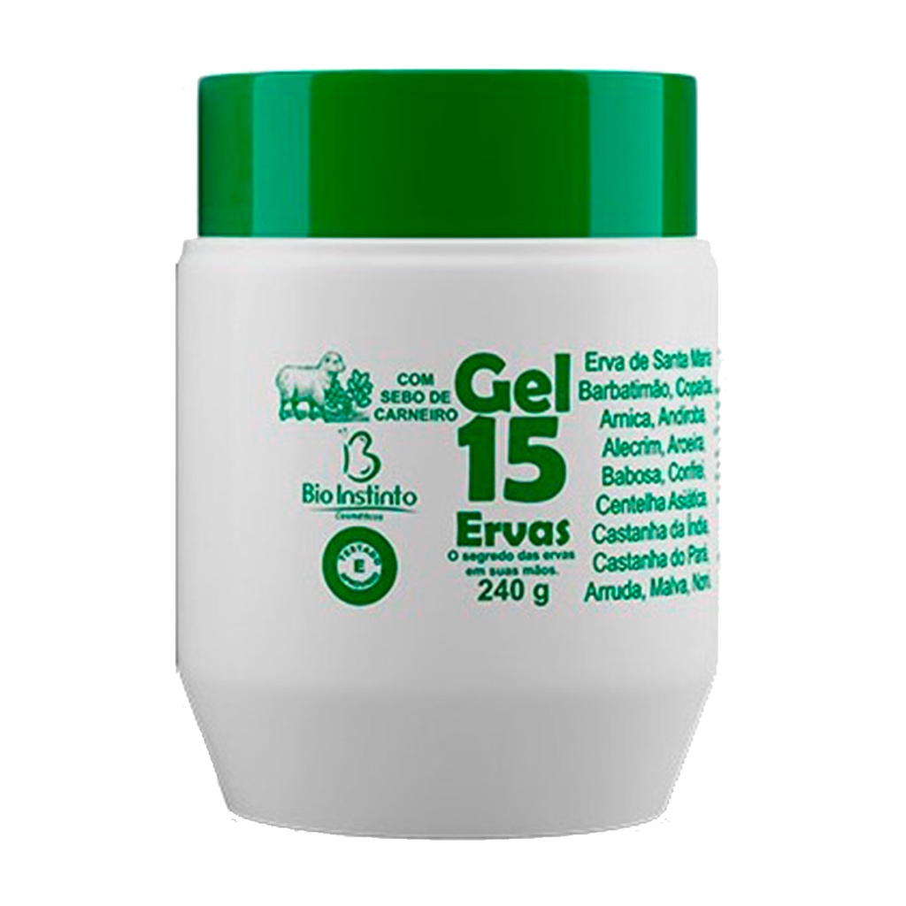 Gel Massageador 15 Ervas com Sebo de Carneiro - Bio Instinto 240g