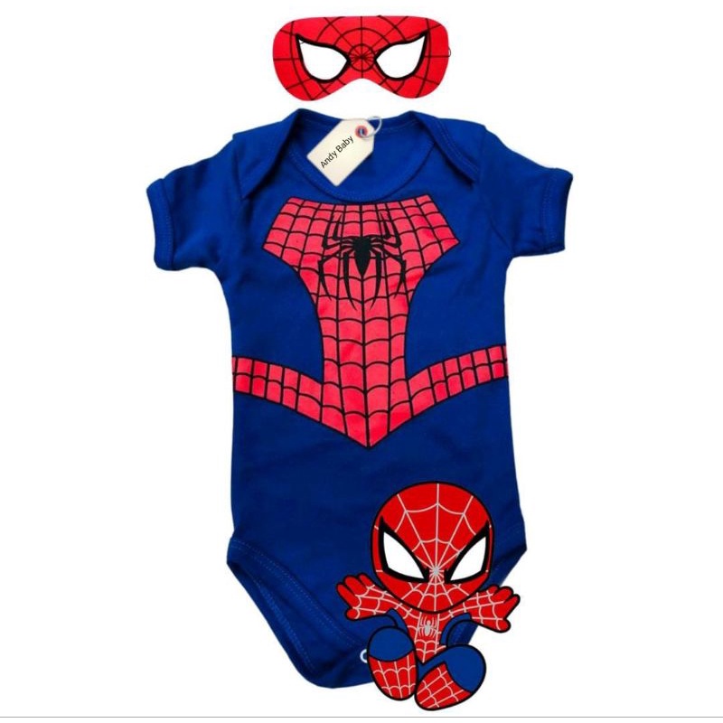KIT BODY BEBÊ HOMEM ARANHA MESVERSÁRIO PERSONAGEM INFANTIL FANTASIA ...