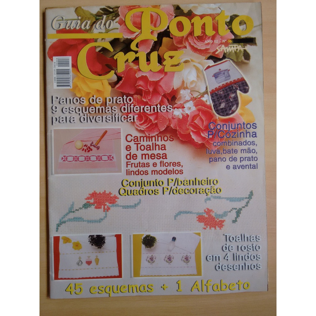 Revista Guia Do Ponto Cruz 6 Bordado Decoração Toalha 955v