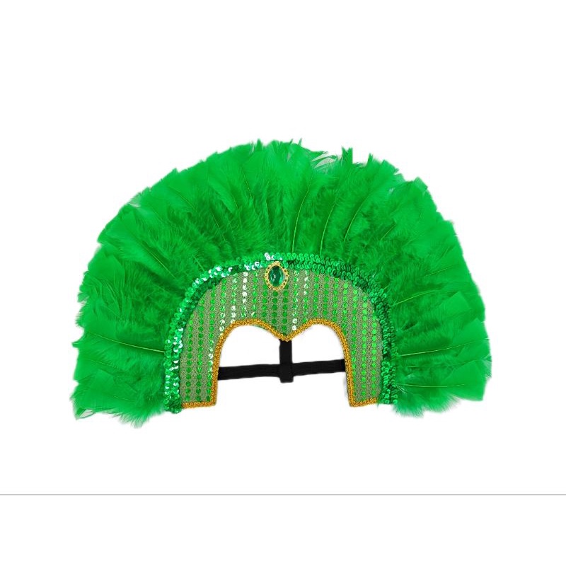 cocar verde de indio com penas verde fantasia para festa fantasia Carnaval