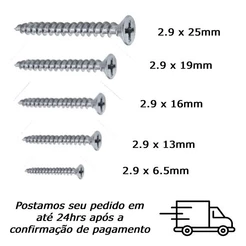 KIT Parafuso Chipboard 2.9 INOX Chato Phillips Auto Atarraxante ( Varios Tamanhos )