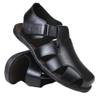 Chinelo Masculino Couro Sandália Masculina Preto Casual Confortável Solado Borracha Antiderrapante
