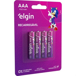 Pilha Recarregável AAa 900mah Blister C/4 Elgin