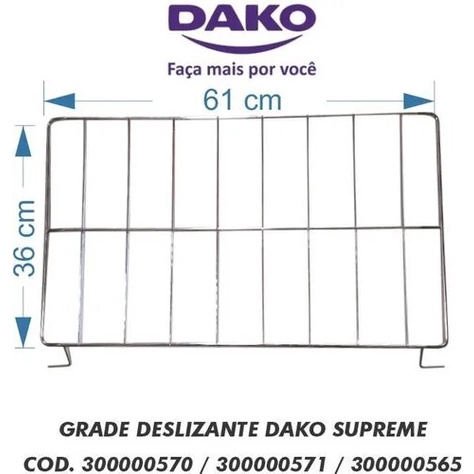Grade Deslizante Forno Fogão Dako Supreme Original