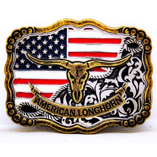 Fivela Banderia Eua Country Touro American Longhorn Peao em Oferta na Shopee