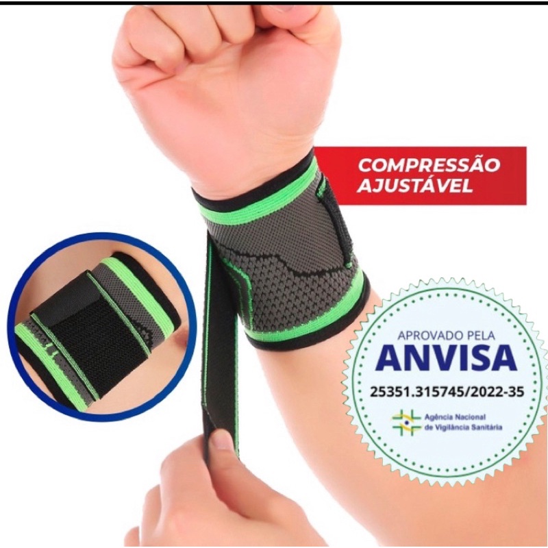 Munhequeira Tendinite Pulso Aberto Ortopedica Ajuste Suporte
