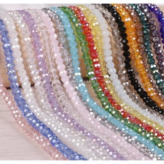 Fios de cristal facetado de vidro flat 4mm cerca de 120 a 140 contas por fio - Montagem de terços, pulseiras, tiaras, guias, japamalas e semijoias em geral (Anúncio 3)