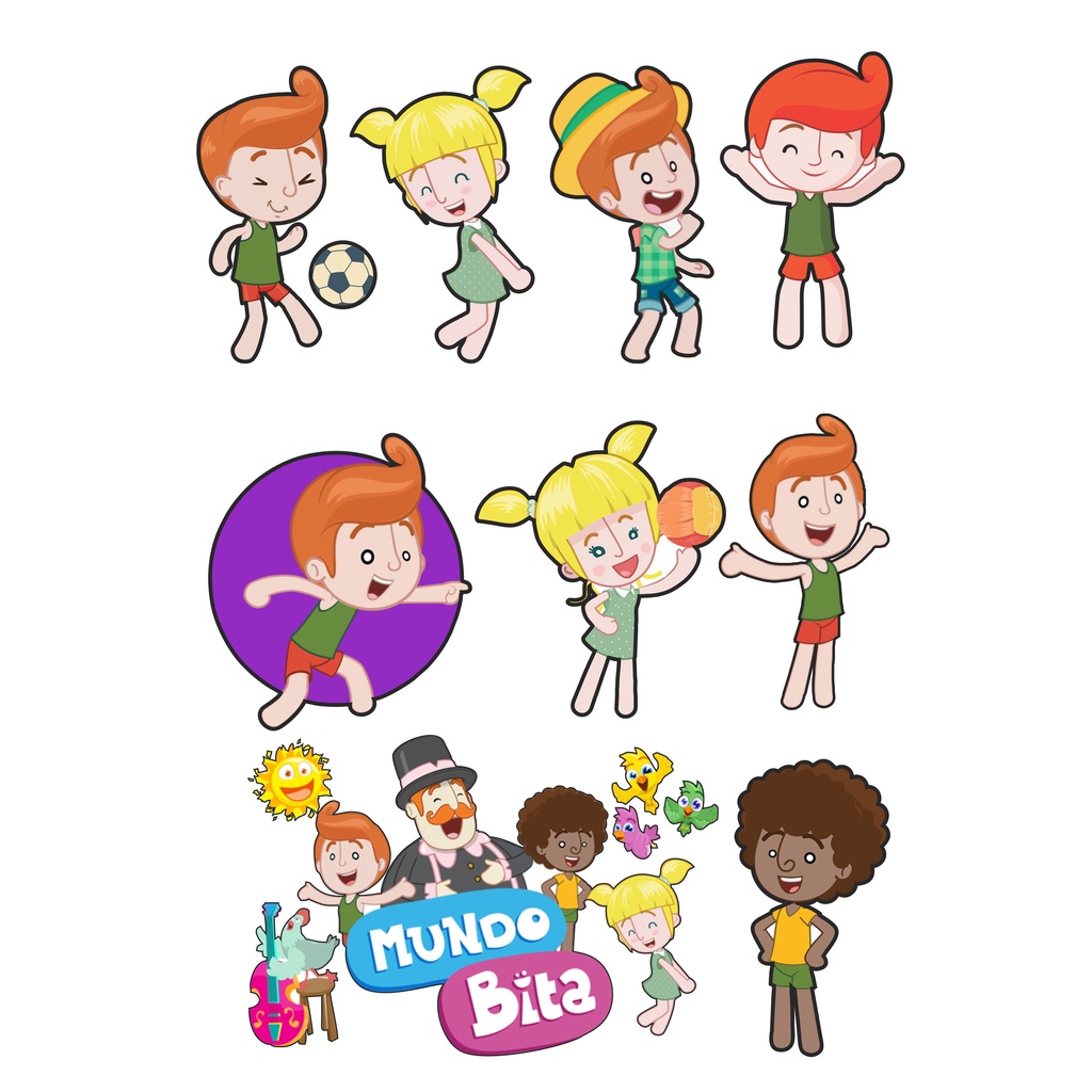 Adesivo Mundo Bita Cartela com 10 Adesivos Md: 8x6 Temos á pronta entrega chega rapidinho