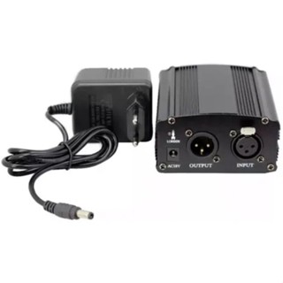 Fonte De Alimentação Para Microfone Condensador Phantom Power 48V Com Cabo Xlr´- Bivolt