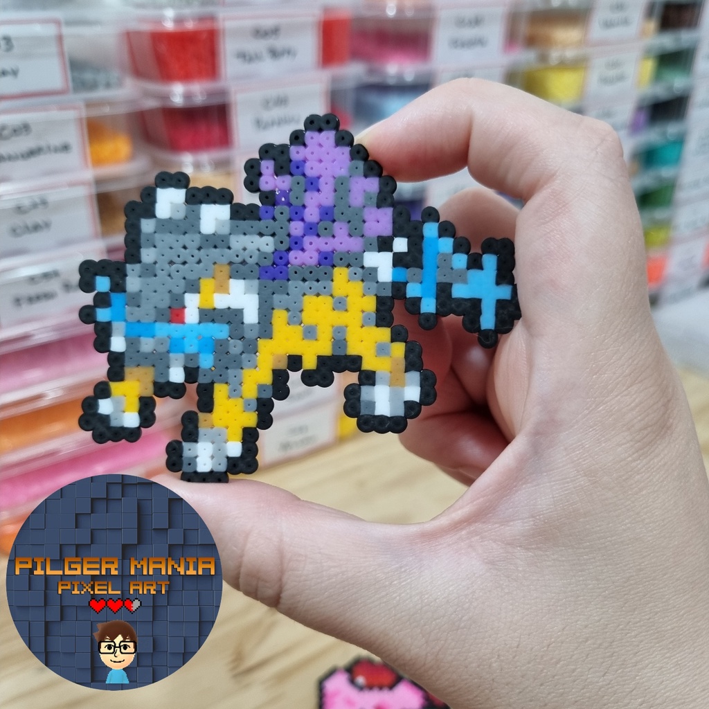 Chaveiro / Imã Pokémon Raikou / Entei / Suicune Hama Beads Perler Beads ...