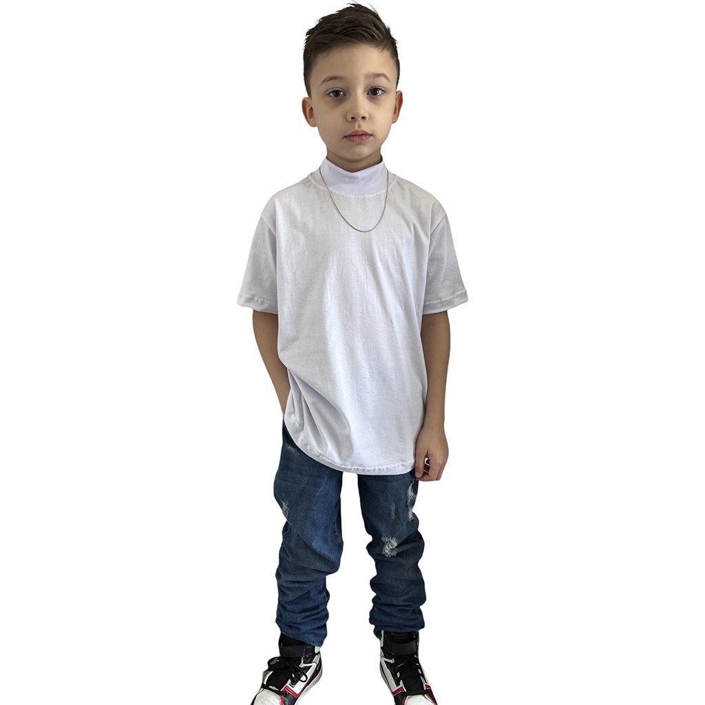 Camiseta Gola Alta infantil Algodão Stecchi