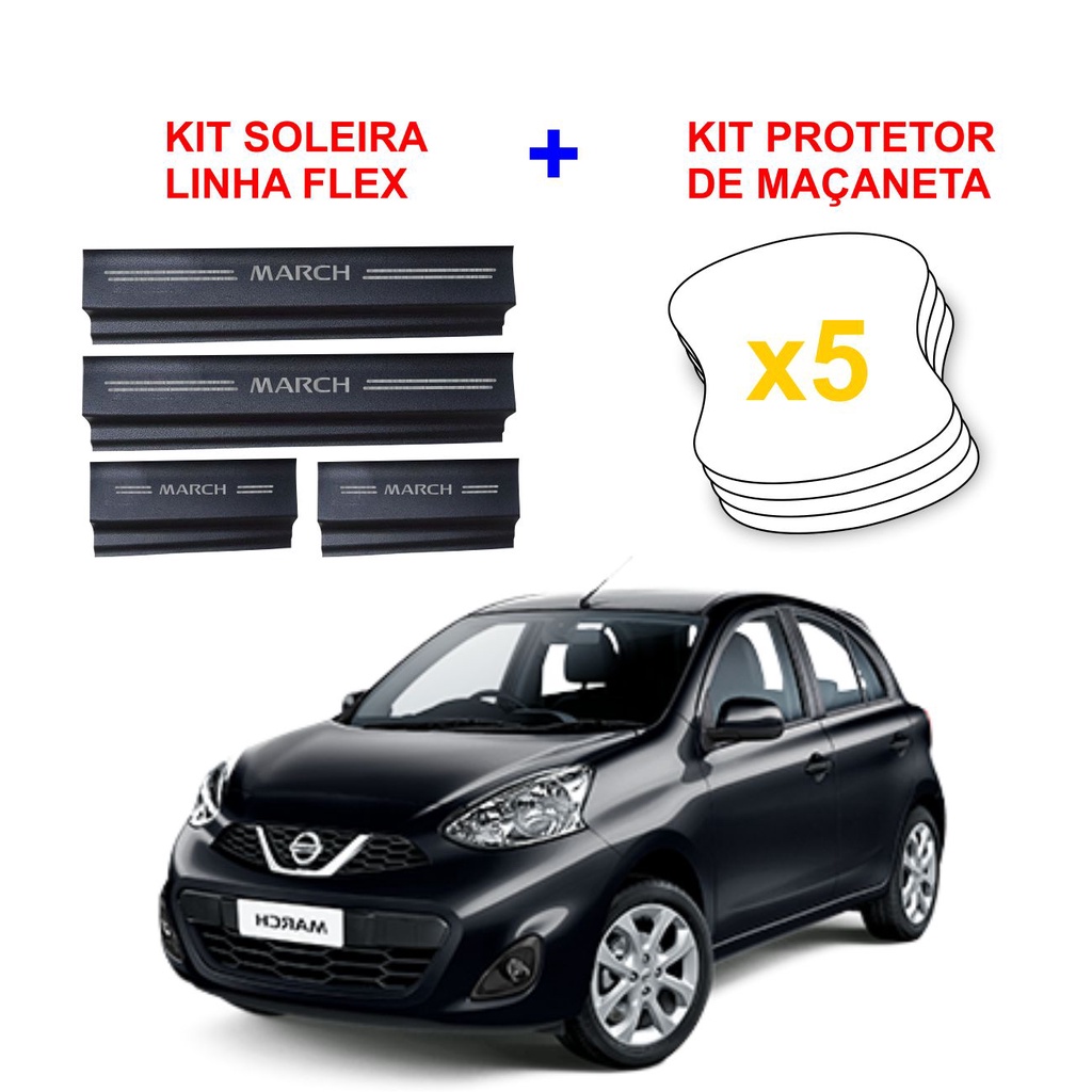 Nissan March Kit Soleira E Protetor De Maçaneta