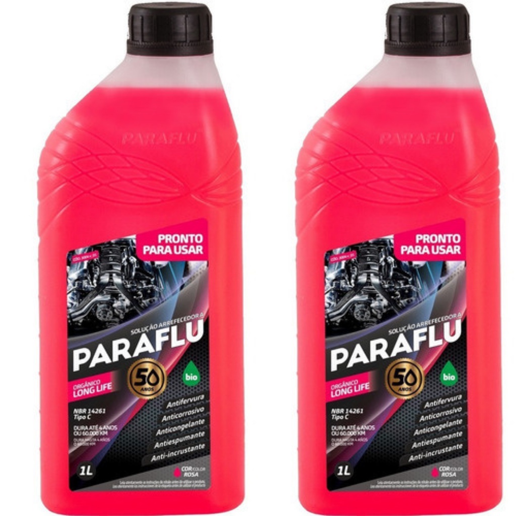 Kit 2 Litros Aditivo Paraflu Radiador Rosa Pronto Para Uso | Shopee Brasil