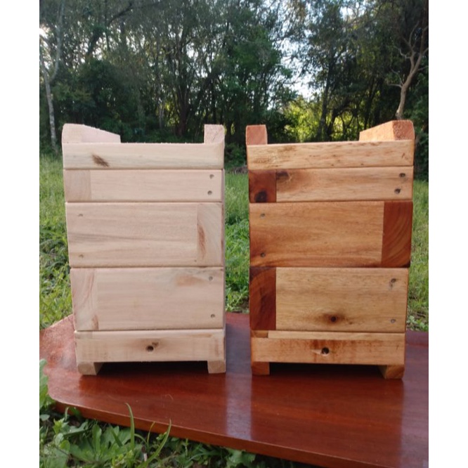Caixa para abelhas sem ferrão ASF 12x12 4cm de espessura de Eucalipto