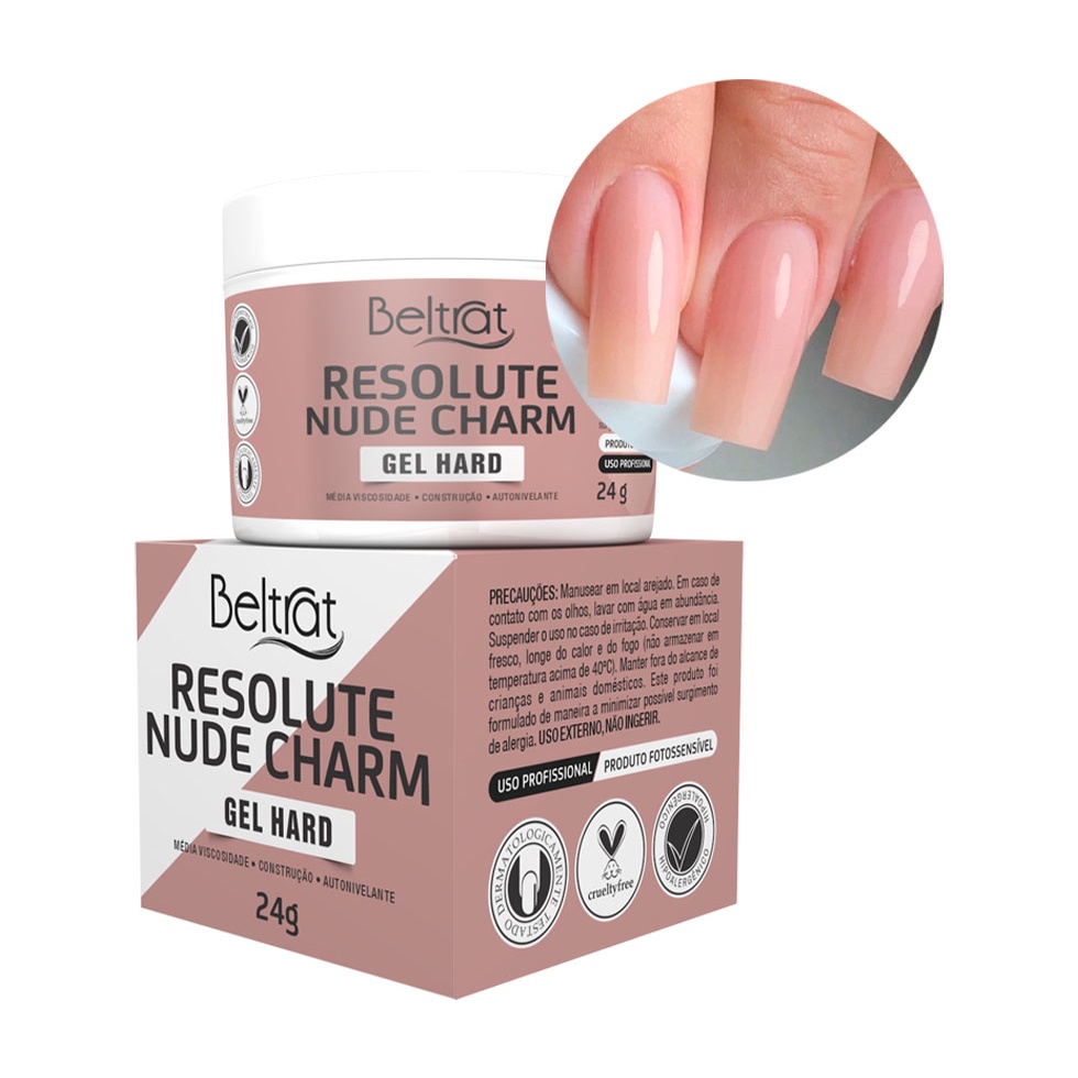 Resolute Nude Charm 24g Gel Beltrat - Hard led Uv - Envio 24 Hrs em Oferta na Shopee