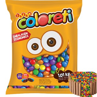 Confeito de Chocolate Coloreti Sortido GRANDE 1Kg - Jazam Alimentos