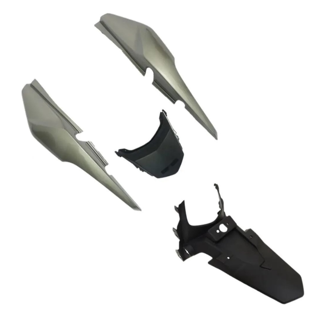 Rabeta + Paralama Traseiro Fan 150 ESDI 2015 / Fan 160 ESDI 2016 Cinza Tornado Central Preto