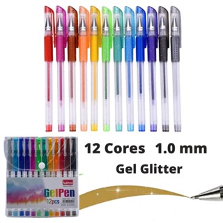 Caneta Gel Com Glitter 12 Cores - GelPen