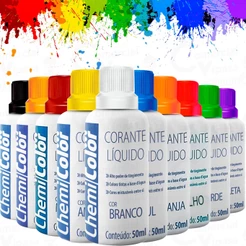 Pigmento Corante Várias Cores Tipo Xadrez Bisnaga 50ml Para Tecidos Parede Papelaria Construção