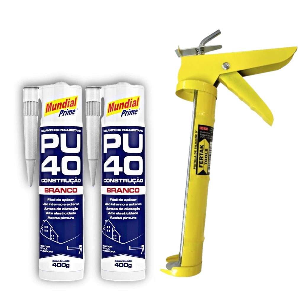 Pu40 cola Pu Silicone + Aplicador Selante Para Vedação de Vidros,Pvc ...
