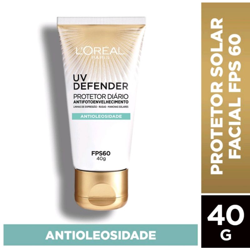 Protetor Solar Facial Loreal Paris UV Defender FPS 60, 40g
