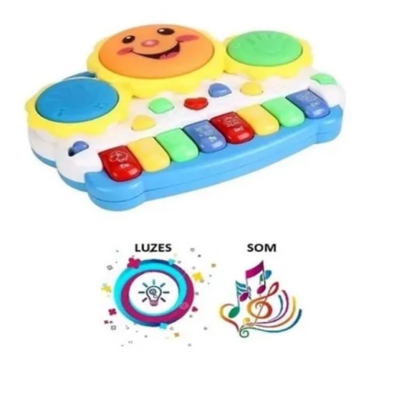 Teclado Piano Musical Bebê Brinquedo Infantil Divertido Drum