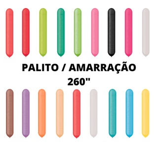 Balão Bexiga Palito 260 c/ 30 unidades em Oferta na Shopee