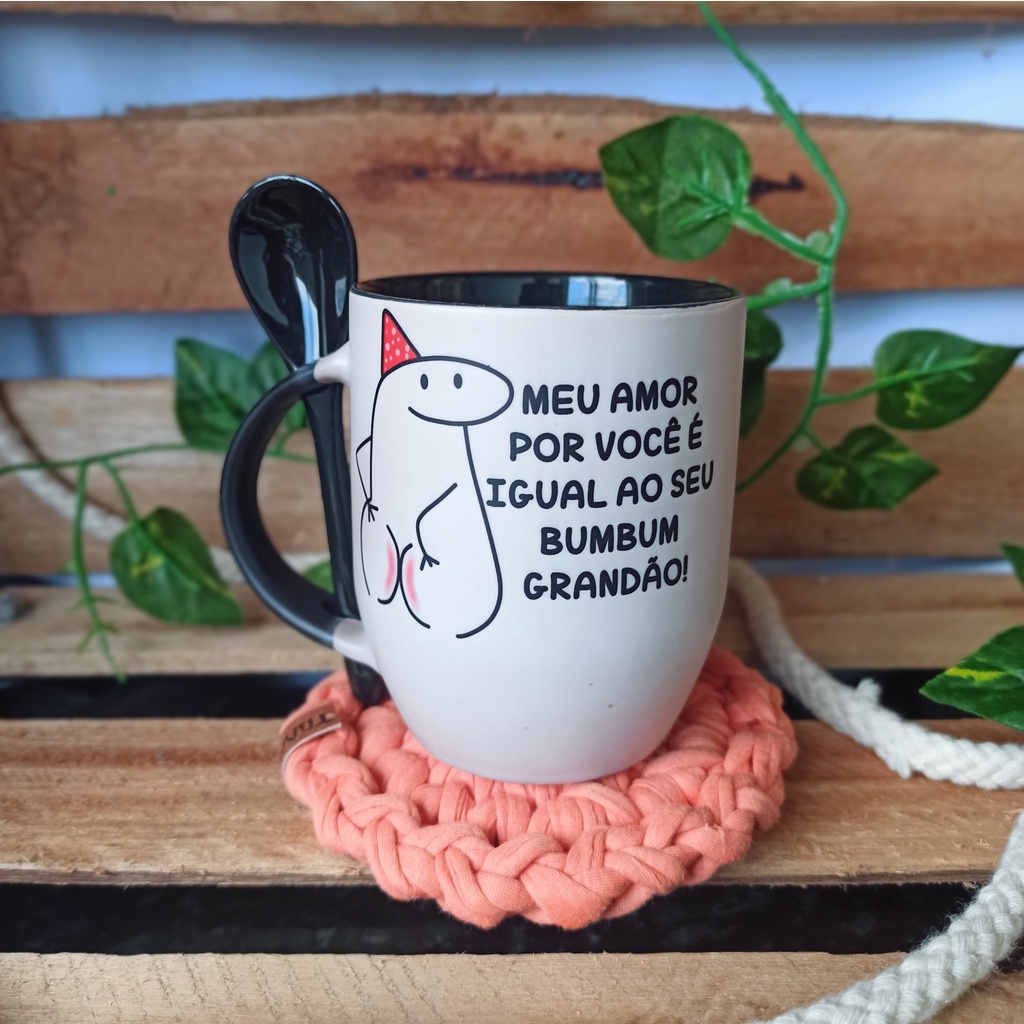 Caneca Flork Meme Meu Amor Por Você é Grande