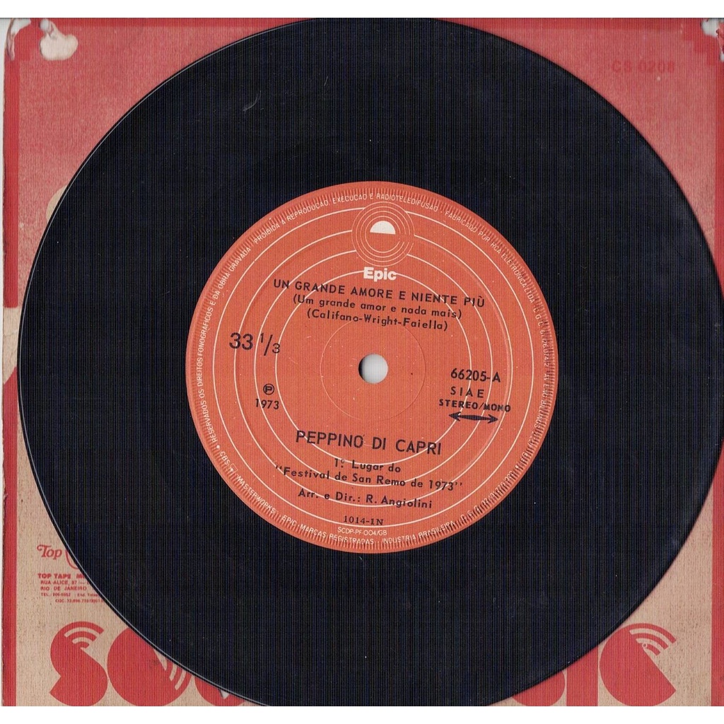 Compacto PEPPINO DI CAPRI (Un Grande Amore E Niente Piú) Epic 1973
