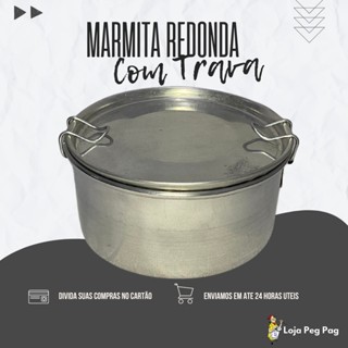 Marmita Redonda Com Trava Alumínio Polido em Oferta na Shopee