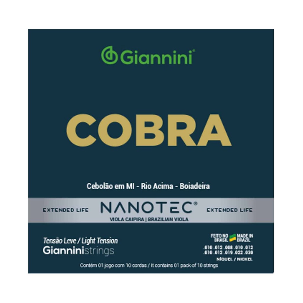 Encordoamento para Viola Giannini Nanotec Cobra Níquel GESVNL PN Leve.