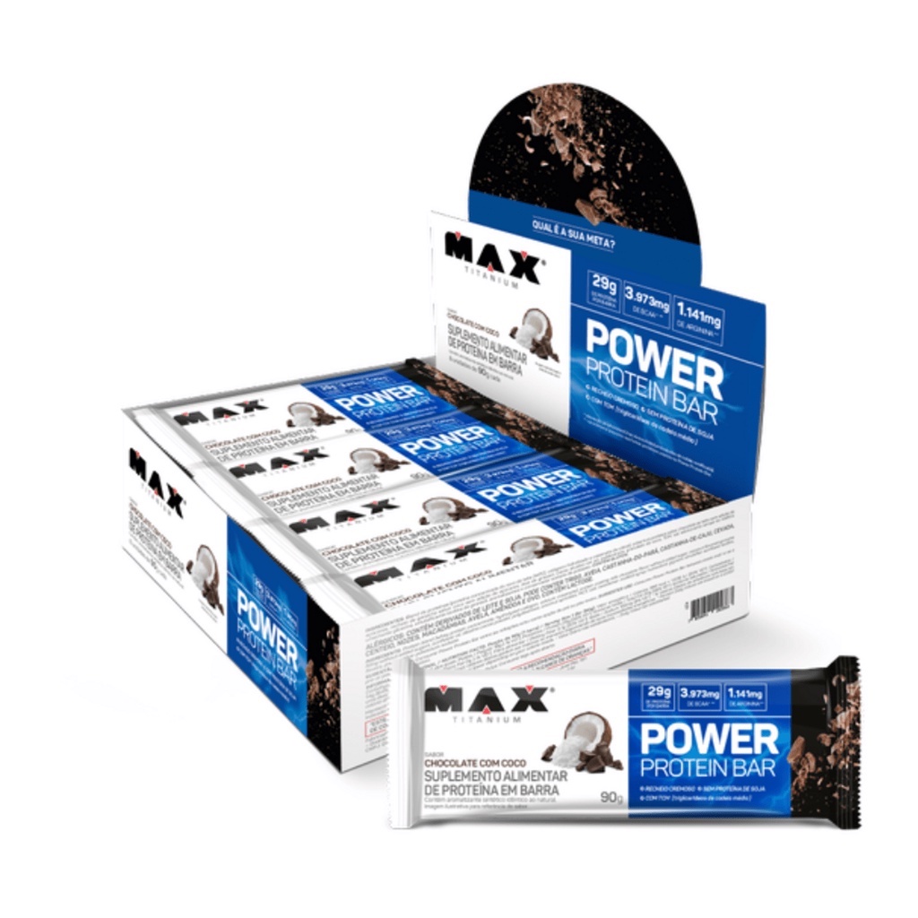 Caixa Barra De Proteína Power 90gr 8 Unidade-Max Titanium