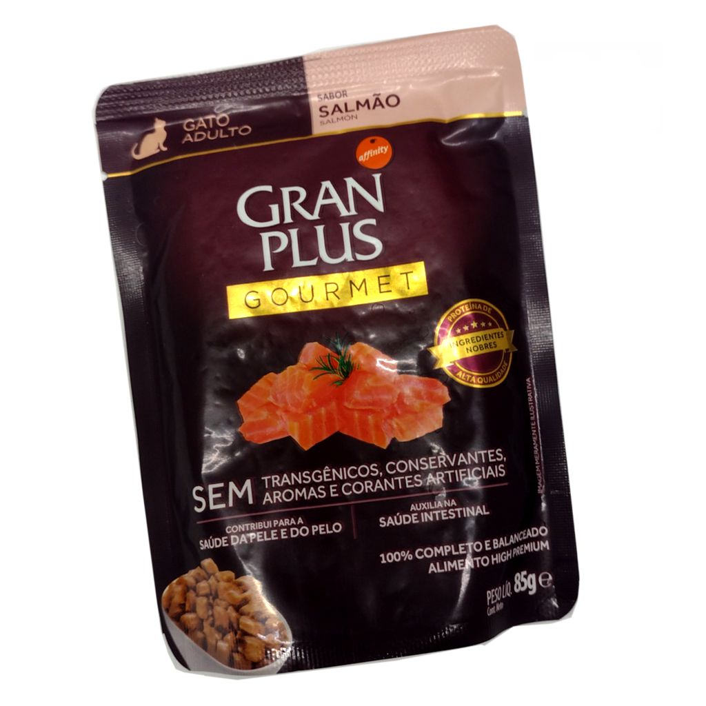 Sachê gran plus para gatos adulto de 85 g sabor de Salmão